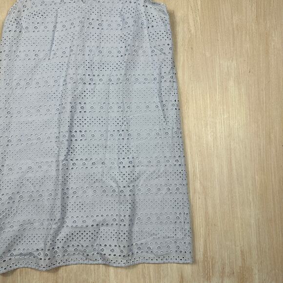 LOFT Blue Eyelet Patterned Cottagecore Boho Sleeveless Sundress Tank Dress 10 - Picture 3 of 12